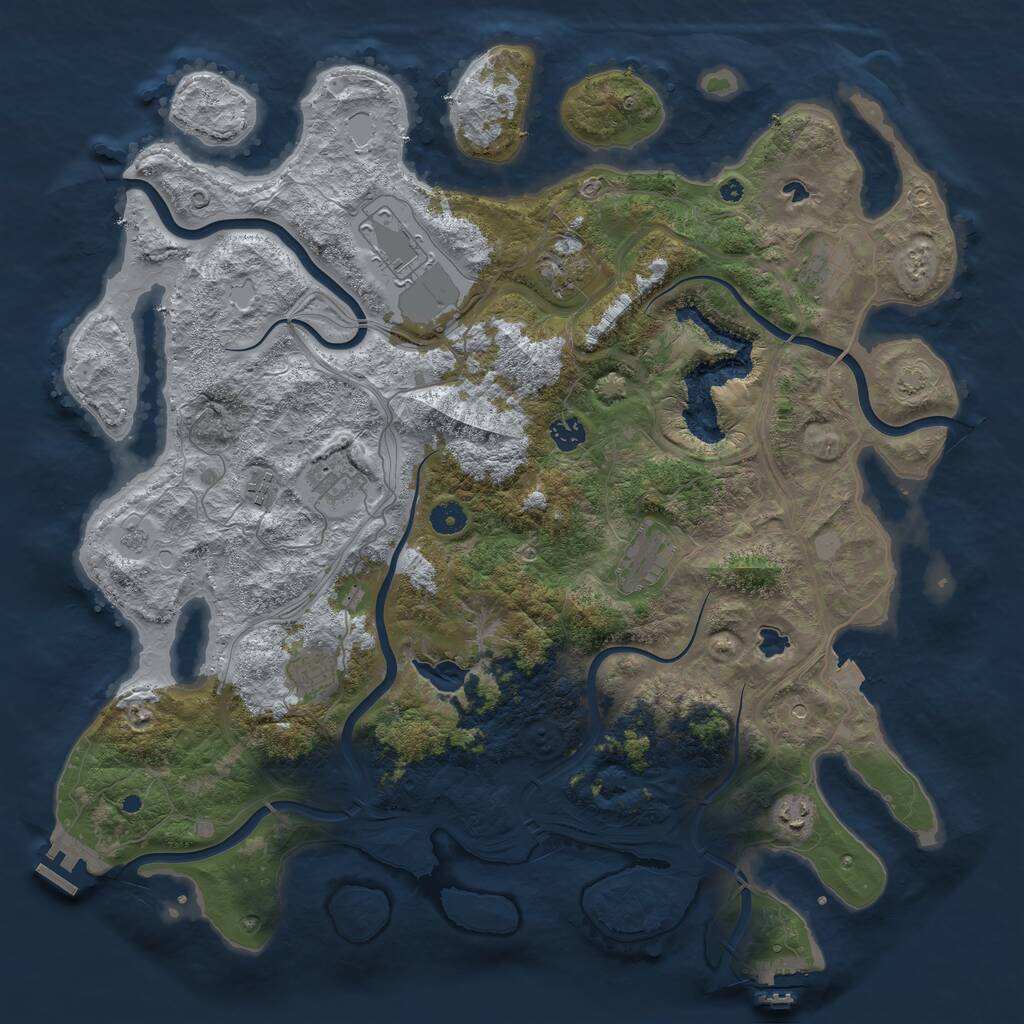 Rust Map: Procedural Map, Size: 4500, Seed: 4420, 15 Monuments