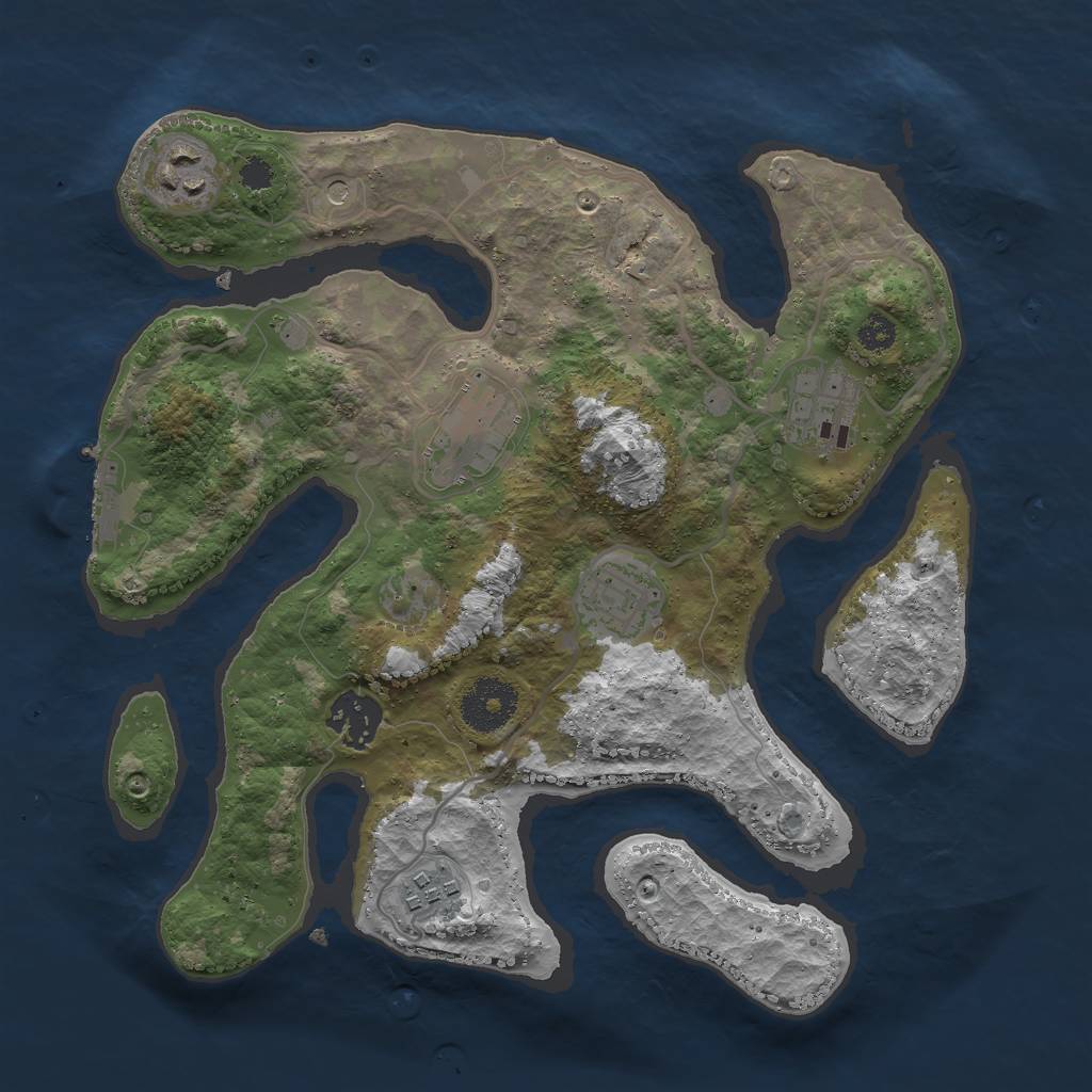 Rust Map: Procedural Map, Size: 3000, Seed: 21467475, 10 Monuments