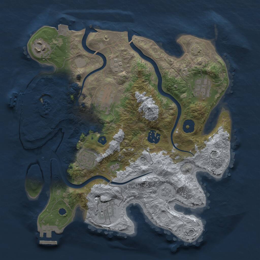 Rust Map: Procedural Map, Size: 3000, Seed: 21467475, 13 Monuments