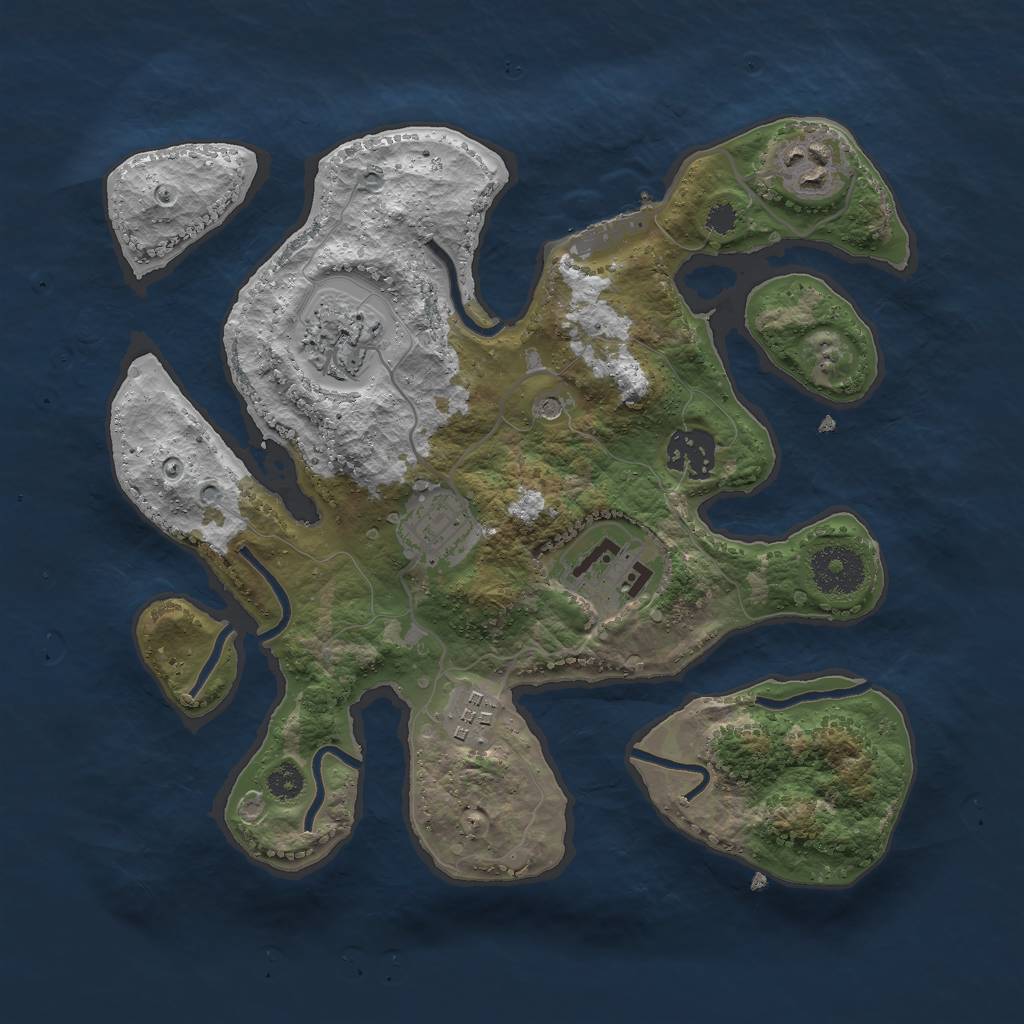 Rust Map: Procedural Map, Size: 3000, Seed: 1944123147, 10 Monuments