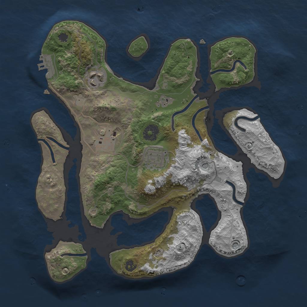 Rust Map: Procedural Map, Size: 2800, Seed: 10, 7 Monuments