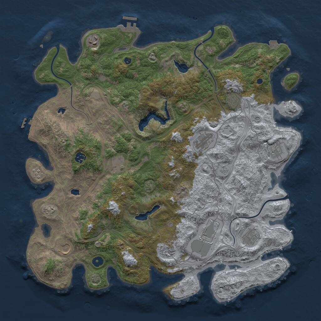 Rust Map: Procedural Map, Size: 4600, Seed: 8462598, 17 Monuments