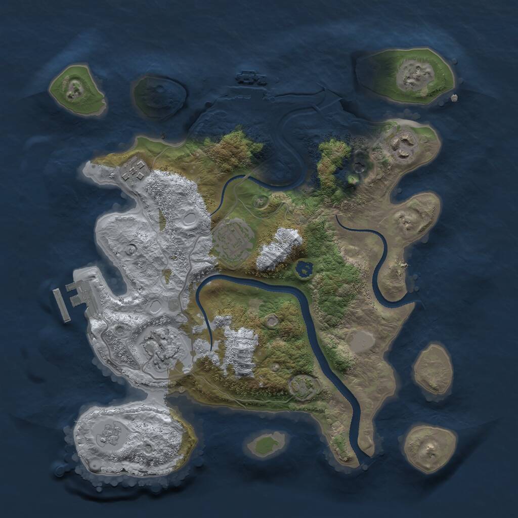 Rust Map: Procedural Map, Size: 3000, Seed: 343979368, 10 Monuments