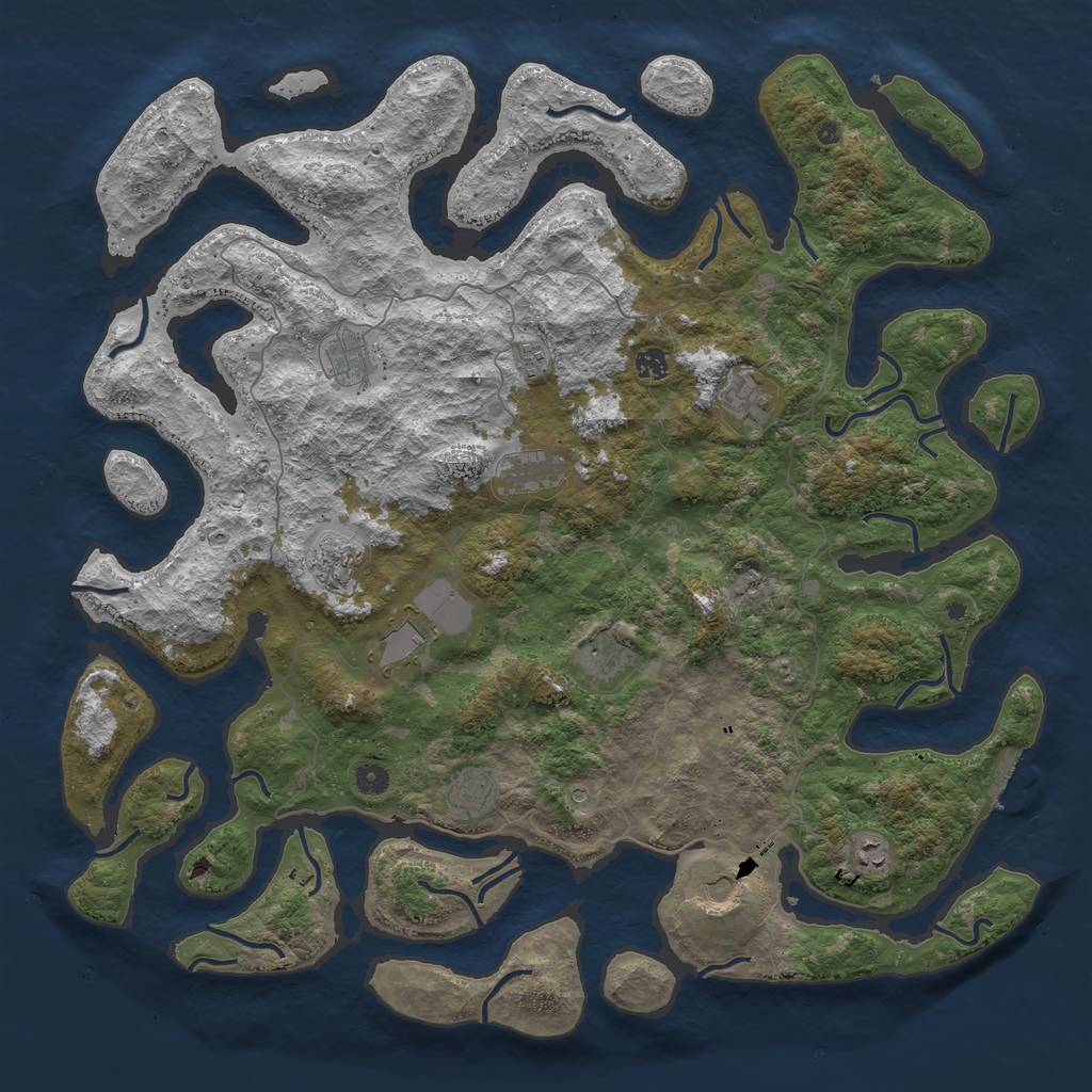 Rust Map: Procedural Map, Size: 5000, Seed: 190758749, 15 Monuments