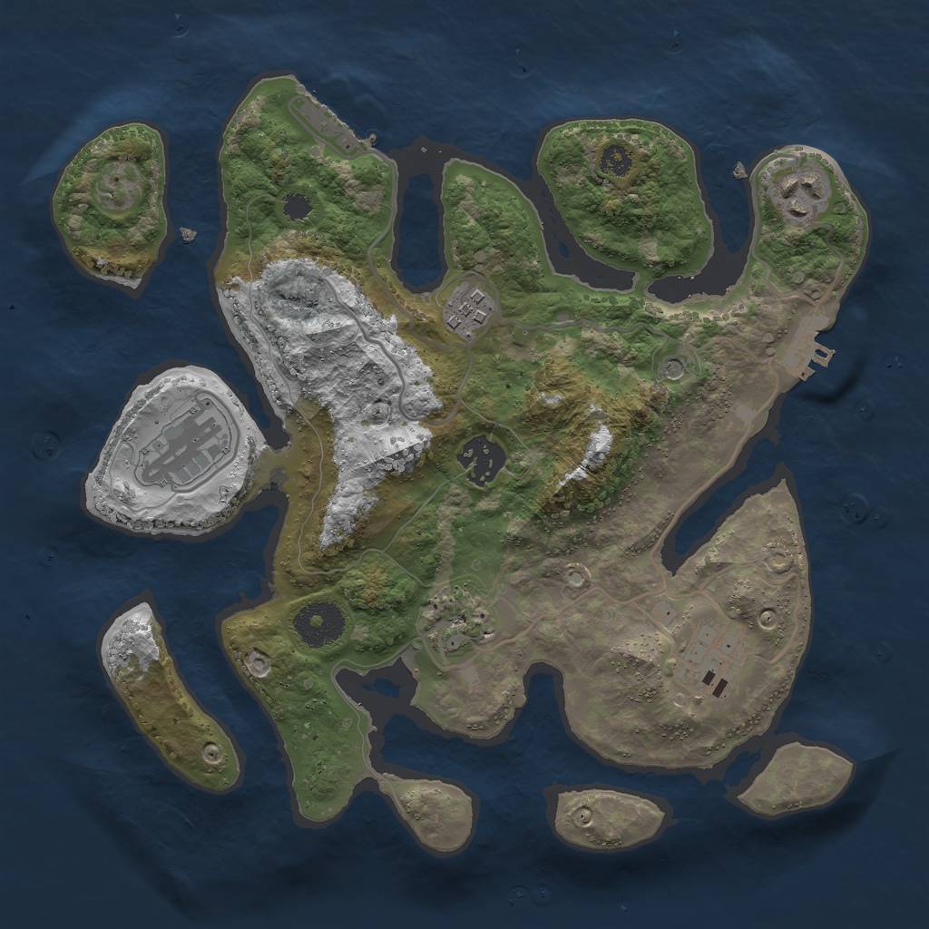 Rust Map: Procedural Map, Size: 3000, Seed: 1417051243, 11 Monuments