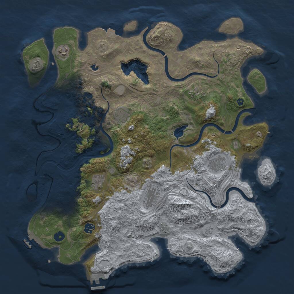 Rust Map: Procedural Map, Size: 4250, Seed: 29897, 14 Monuments