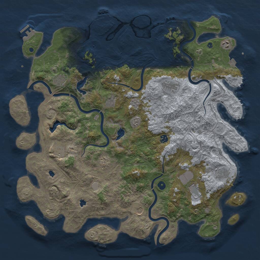 Rust Map: Procedural Map, Size: 4800, Seed: 731945, 17 Monuments