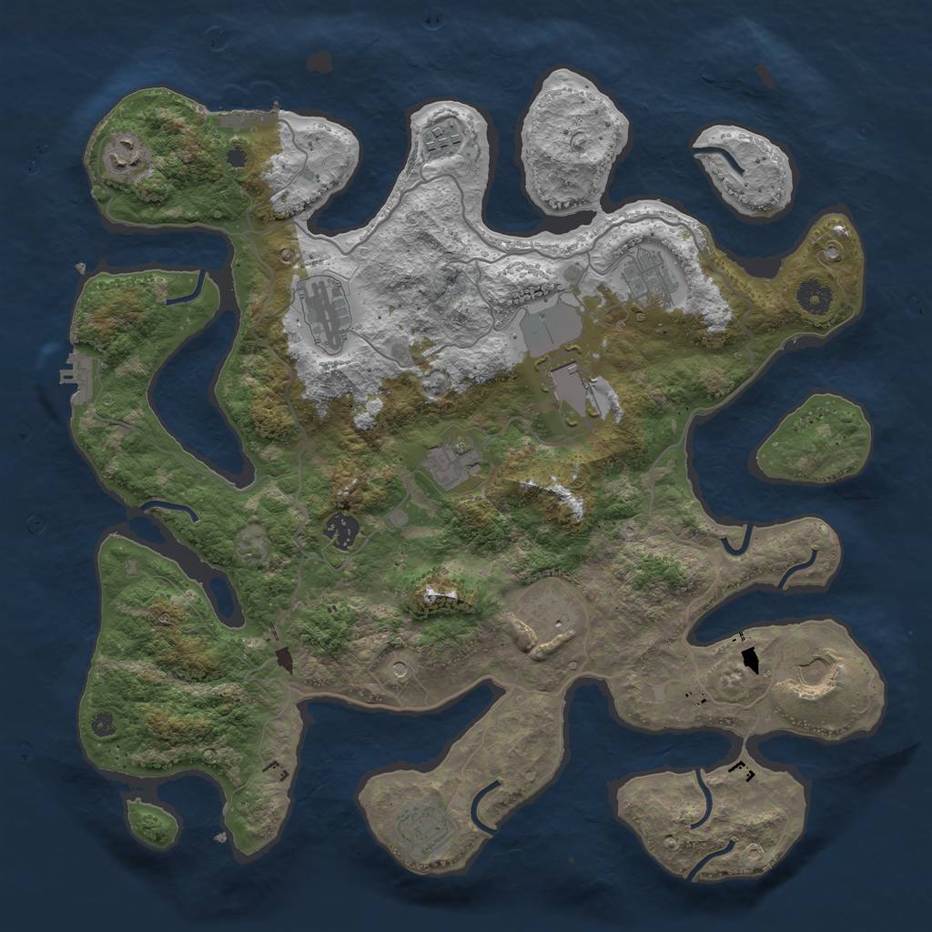 Rust Map: Procedural Map, Size: 4000, Seed: 357135, 15 Monuments