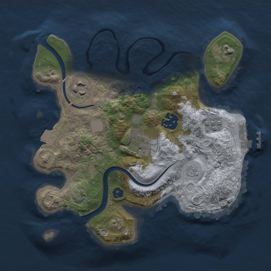 Rust Map: Procedural Map, Size: 2500, Seed: 14500, 9 Monuments