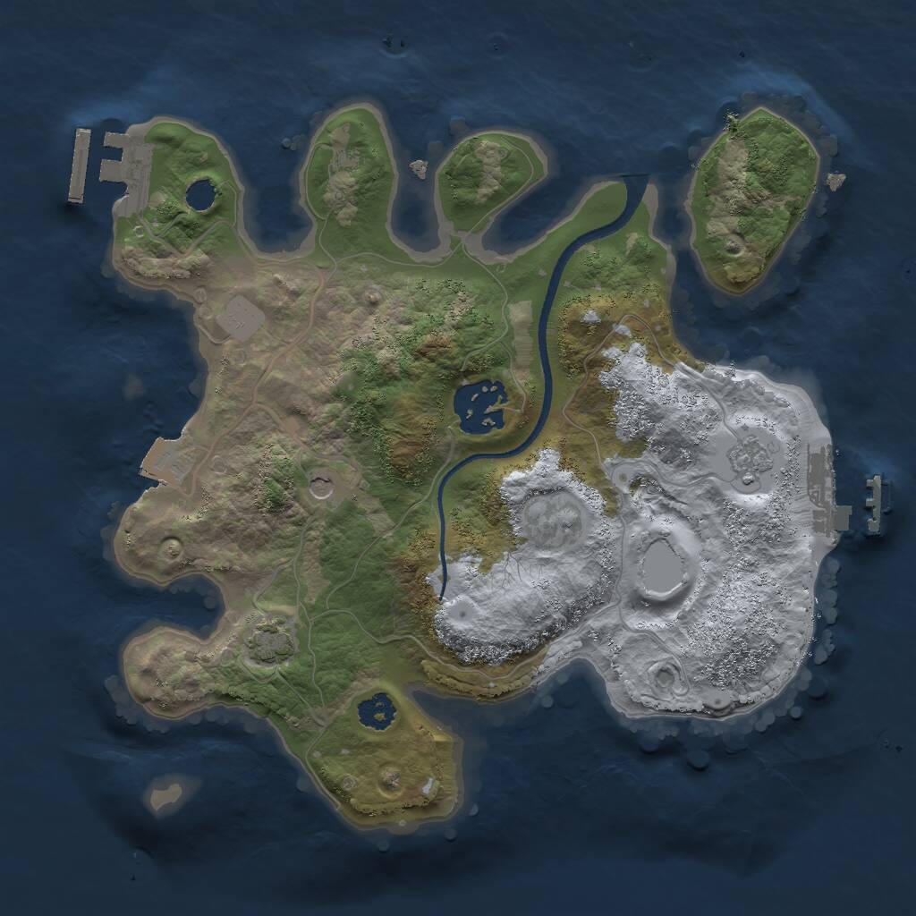 Rust Map: Procedural Map, Size: 2500, Seed: 14500, 7 Monuments