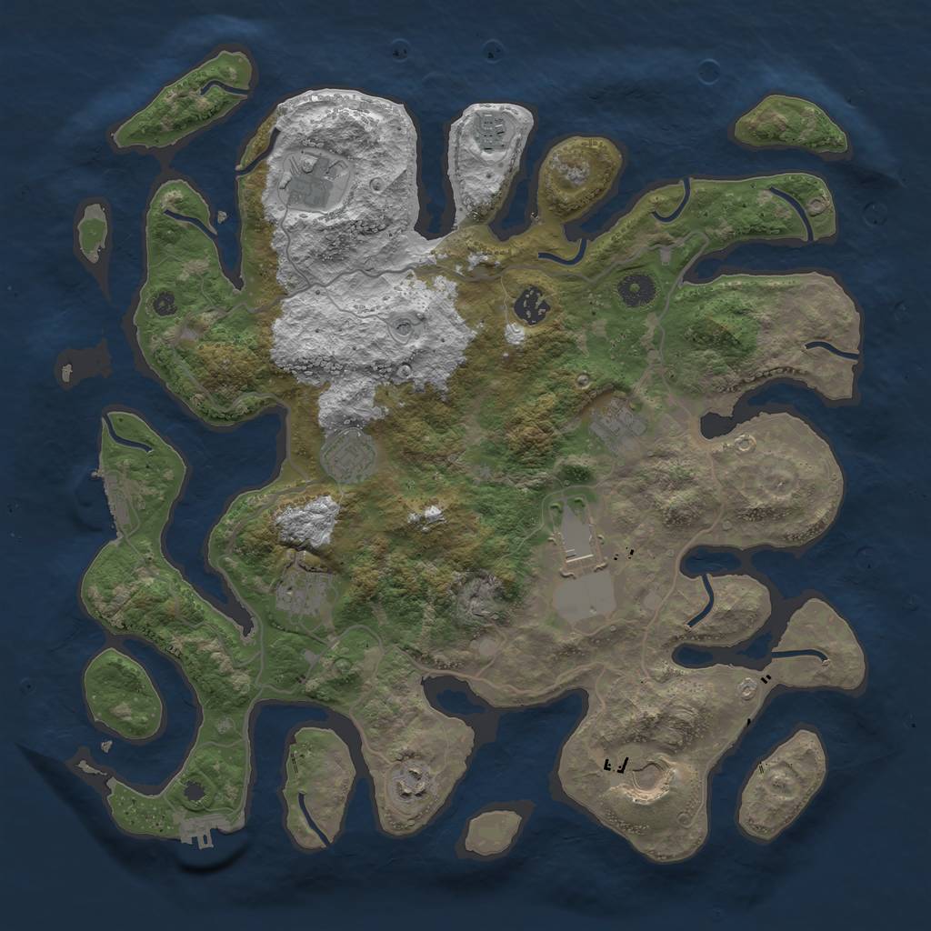 Rust Map: Procedural Map, Size: 4000, Seed: 598276278, 14 Monuments