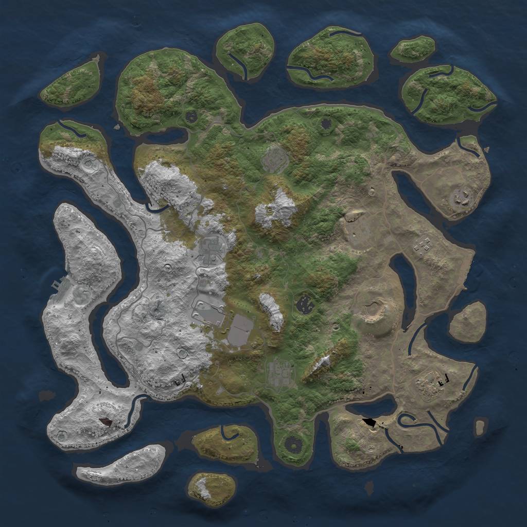 Rust Map: Procedural Map, Size: 4500, Seed: 13101310, 15 Monuments