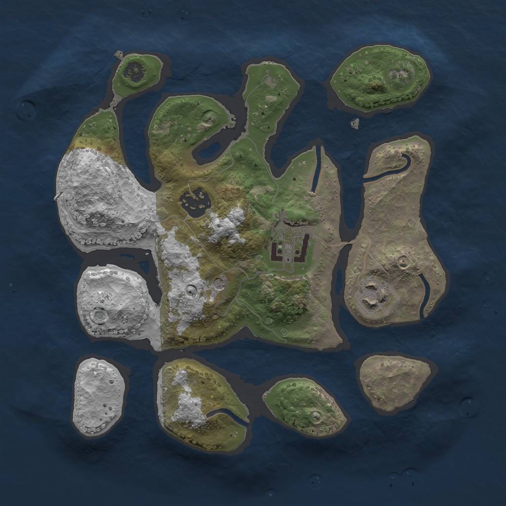 Rust Map: Procedural Map, Size: 2600, Seed: 159, 6 Monuments
