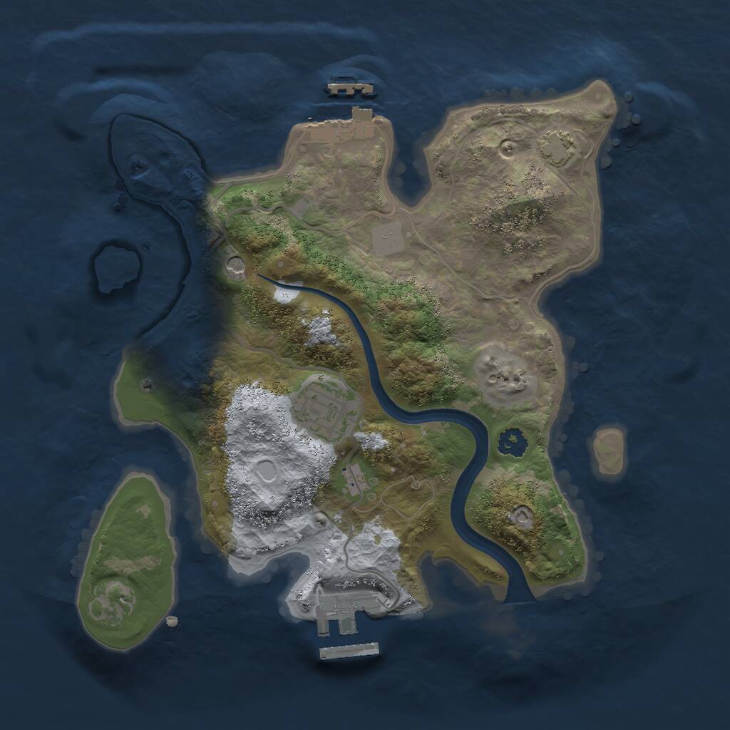 Rust Map: Procedural Map, Size: 2500, Seed: 100500, 6 Monuments