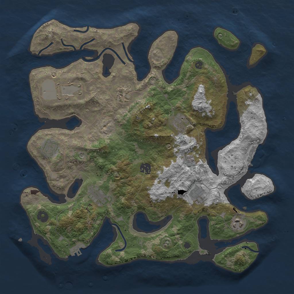 Rust Map: Procedural Map, Size: 3850, Seed: 4, 14 Monuments