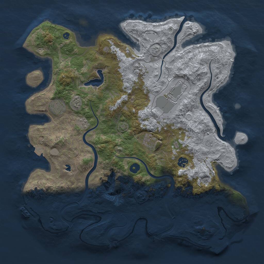 Rust Map: Procedural Map, Size: 4000, Seed: 6674429, 12 Monuments