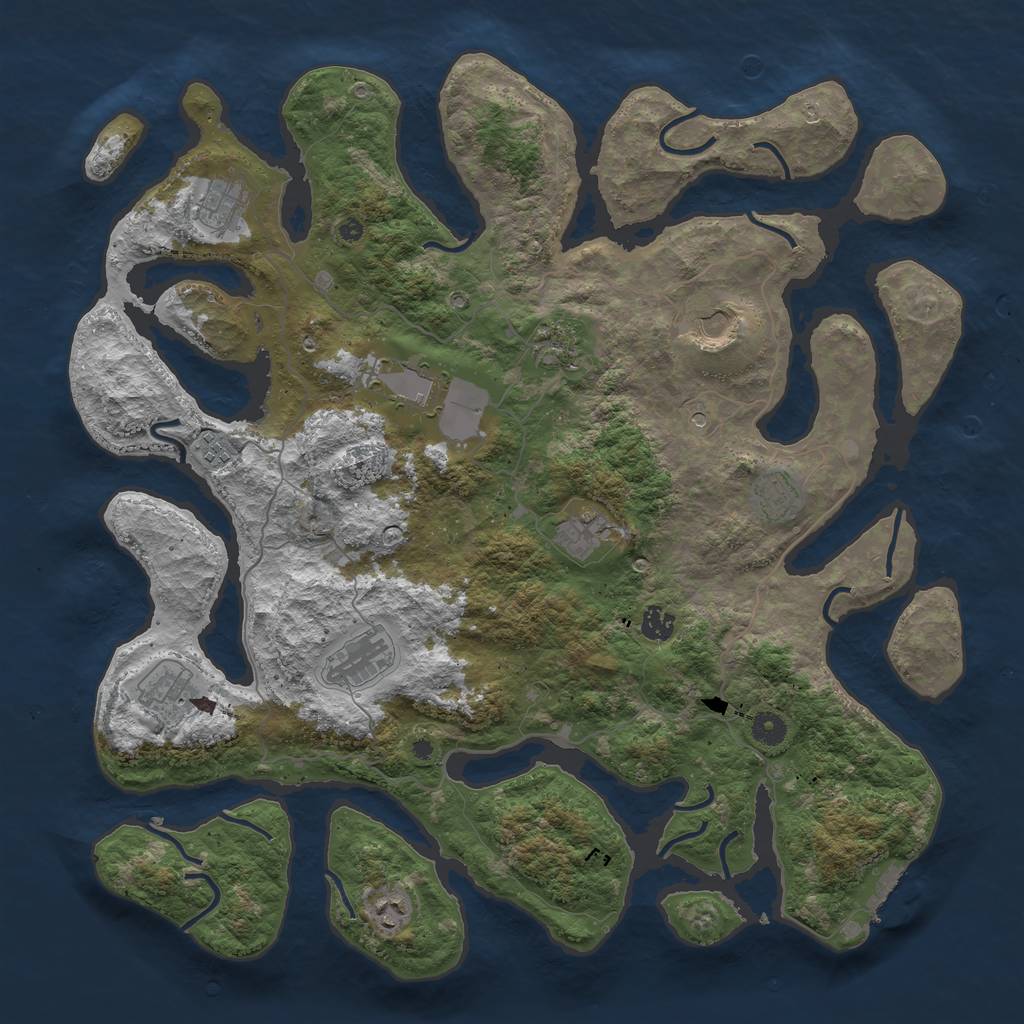 Rust Map: Procedural Map, Size: 4500, Seed: 1623487, 15 Monuments