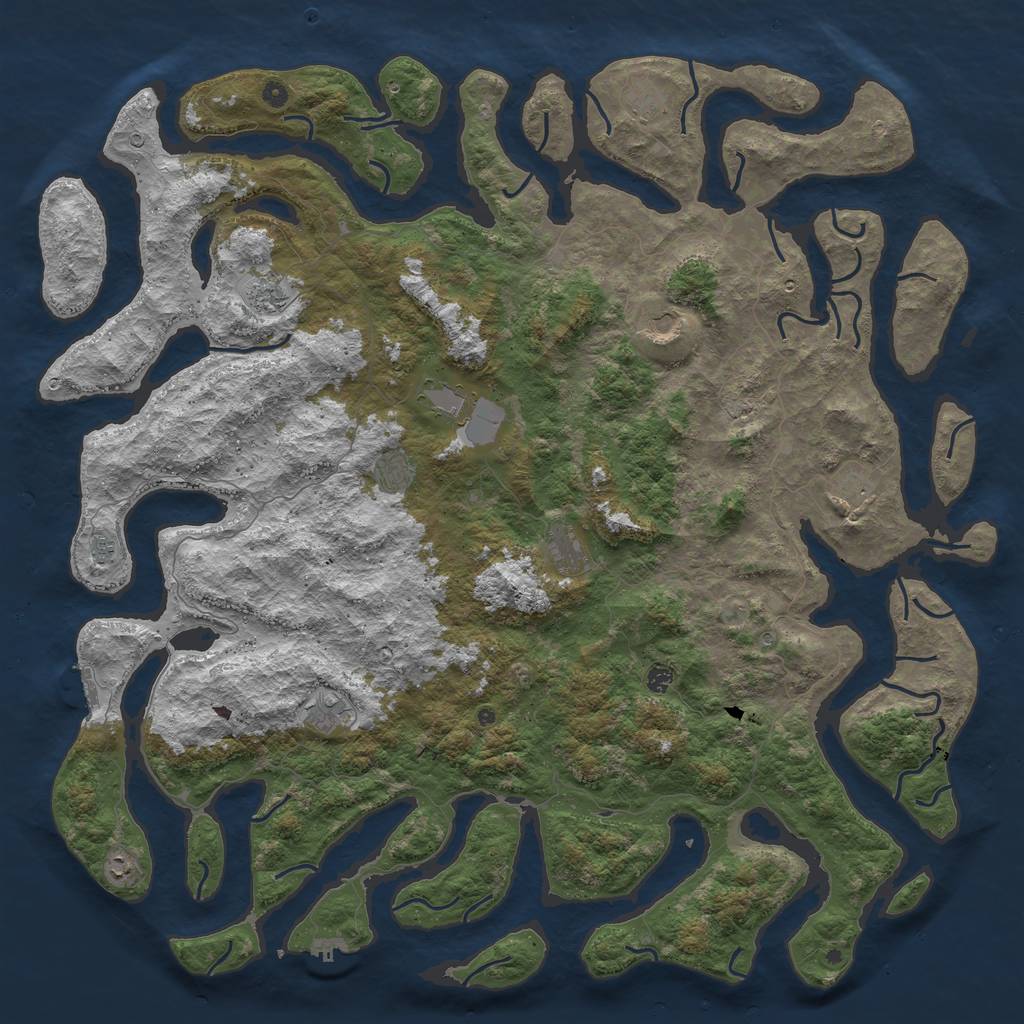 Rust Map: Procedural Map, Size: 6000, Seed: 1302485935, 16 Monuments