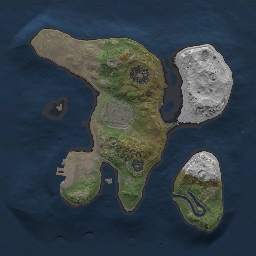 Rust Map: Procedural Map, Size: 2000, Seed: 12072567, 4 Monuments