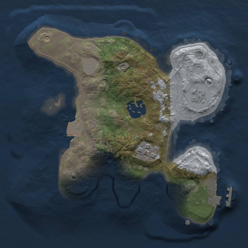 Rust Map: Procedural Map, Size: 2000, Seed: 12072567, 5 Monuments