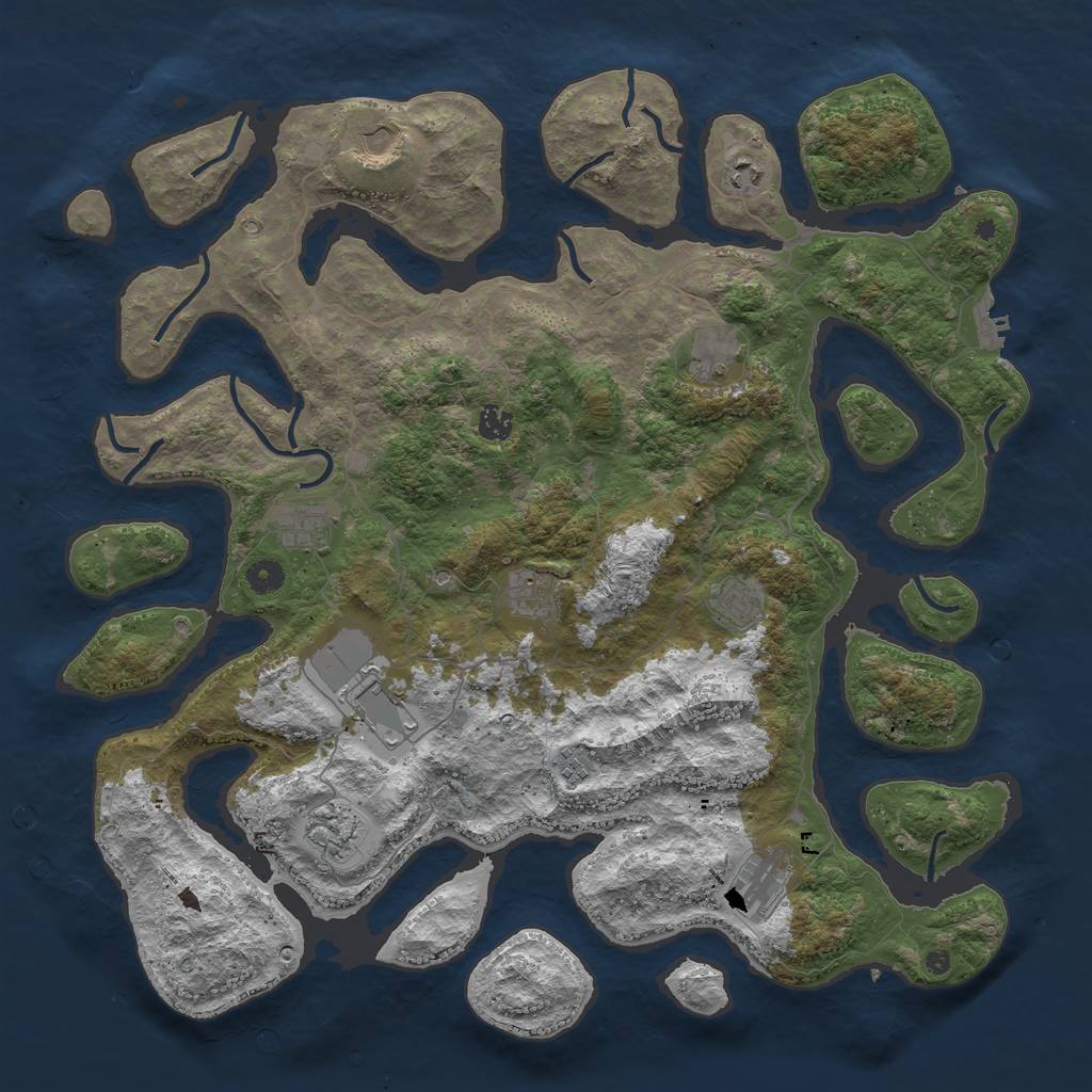 Rust Map: Procedural Map, Size: 4600, Seed: 46738, 15 Monuments