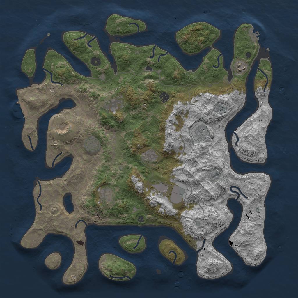 Rust Map: Procedural Map, Size: 4500, Seed: 23831, 15 Monuments