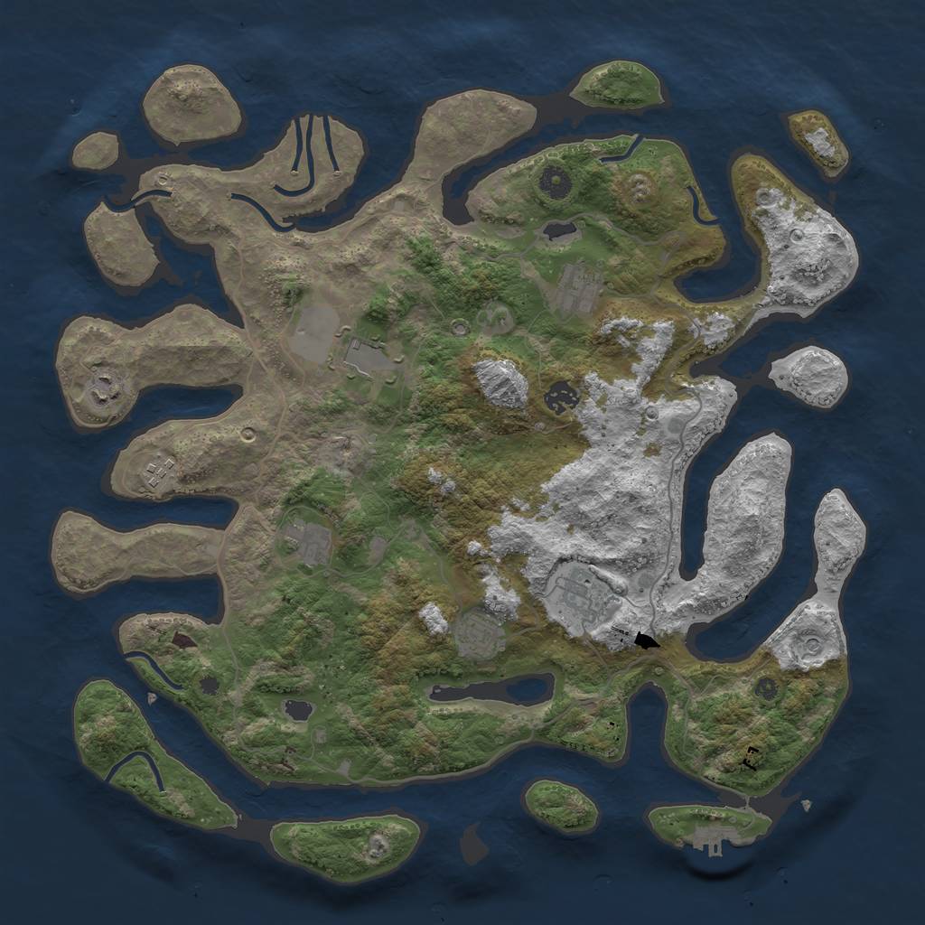 Rust Map: Procedural Map, Size: 4250, Seed: 22472, 12 Monuments