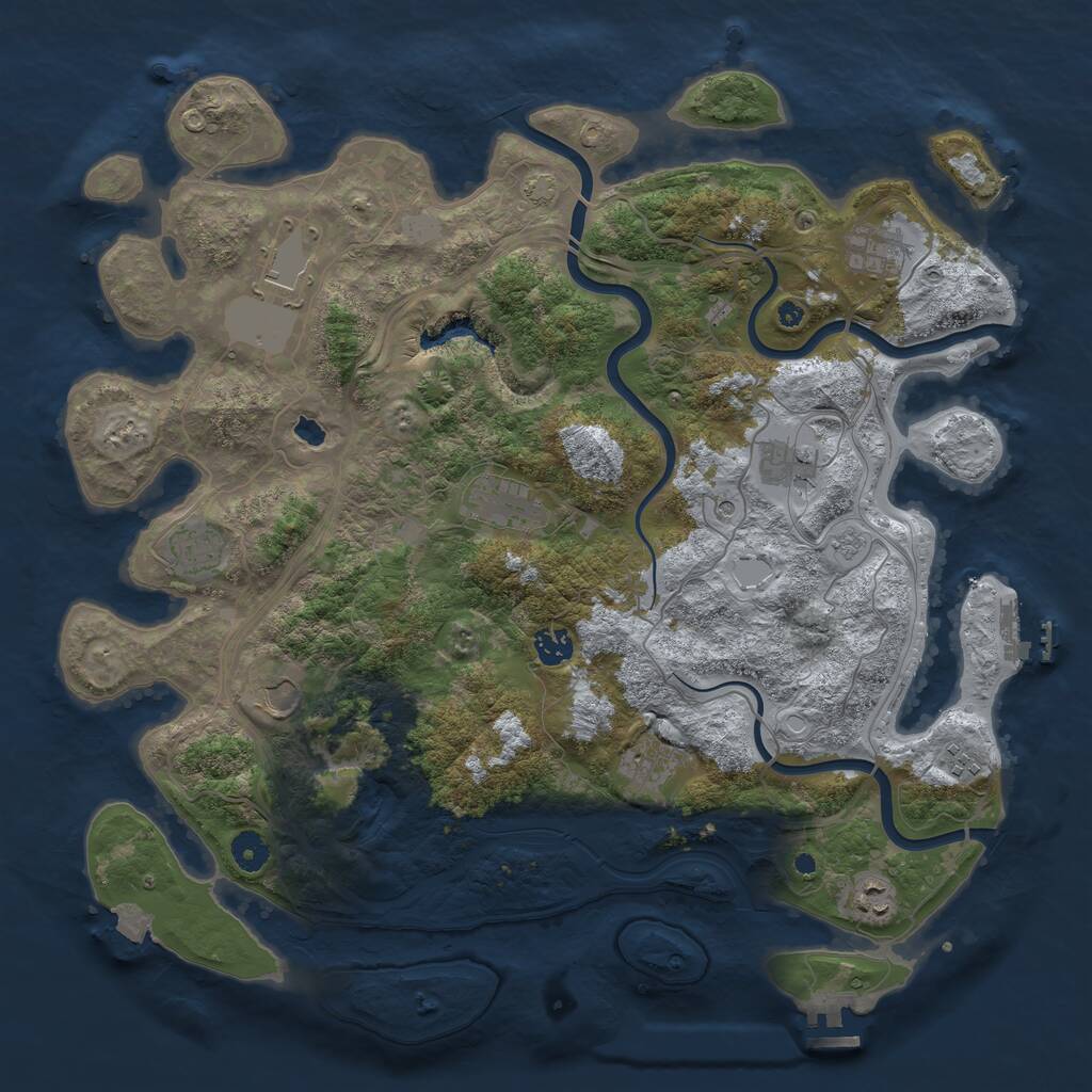 Rust Map: Procedural Map, Size: 4250, Seed: 22472, 16 Monuments
