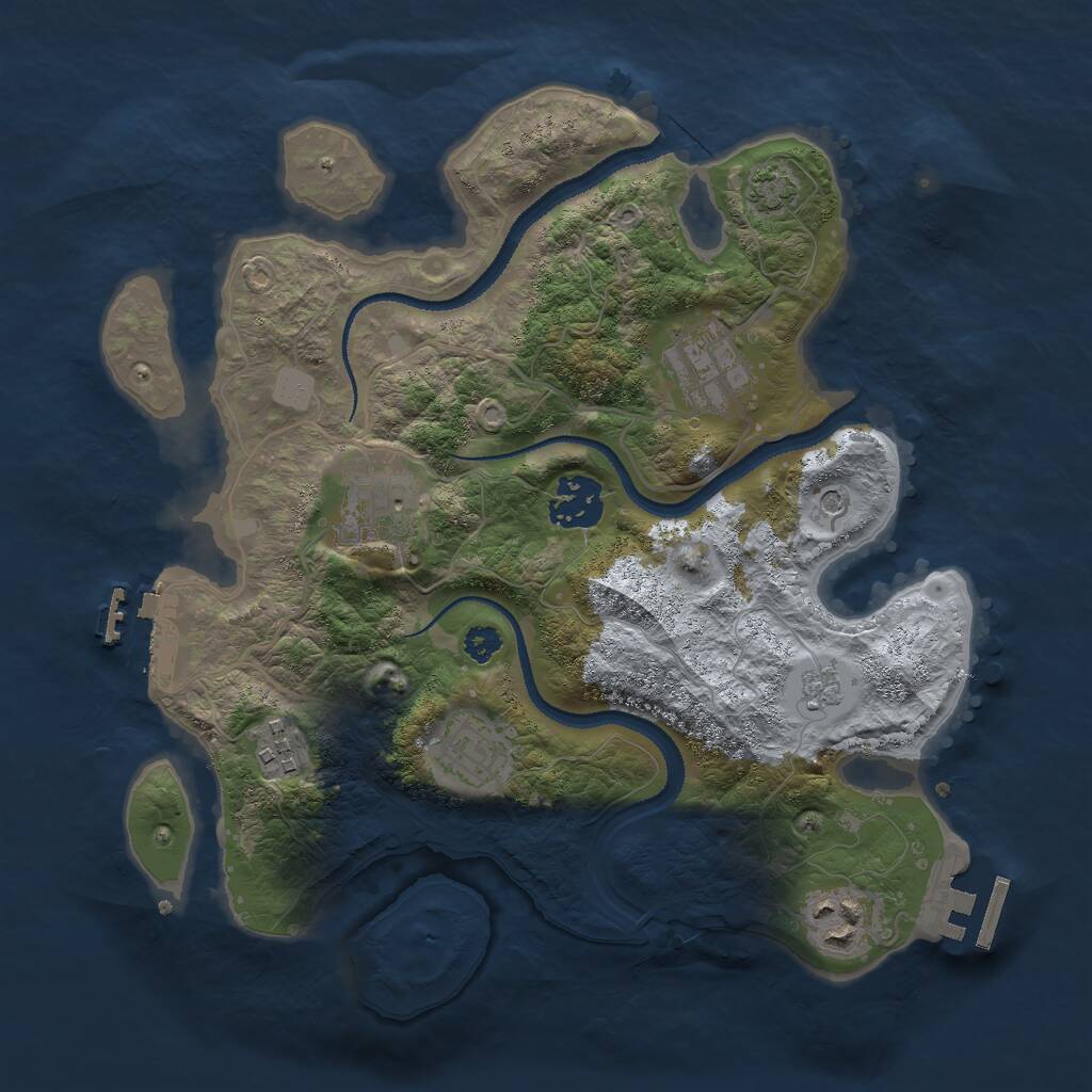 Rust Map: Procedural Map, Size: 3000, Seed: 4322355, 12 Monuments