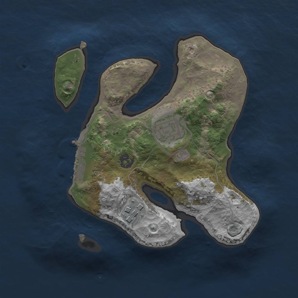 Rust Map: Procedural Map, Size: 2000, Seed: 133785, 5 Monuments