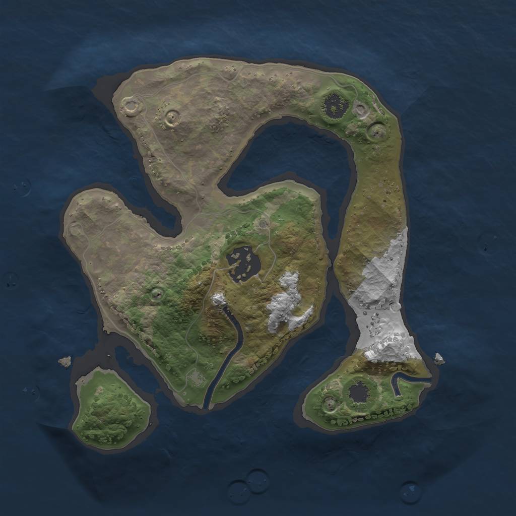 Rust Map: Procedural Map, Size: 2200, Seed: 4, 3 Monuments