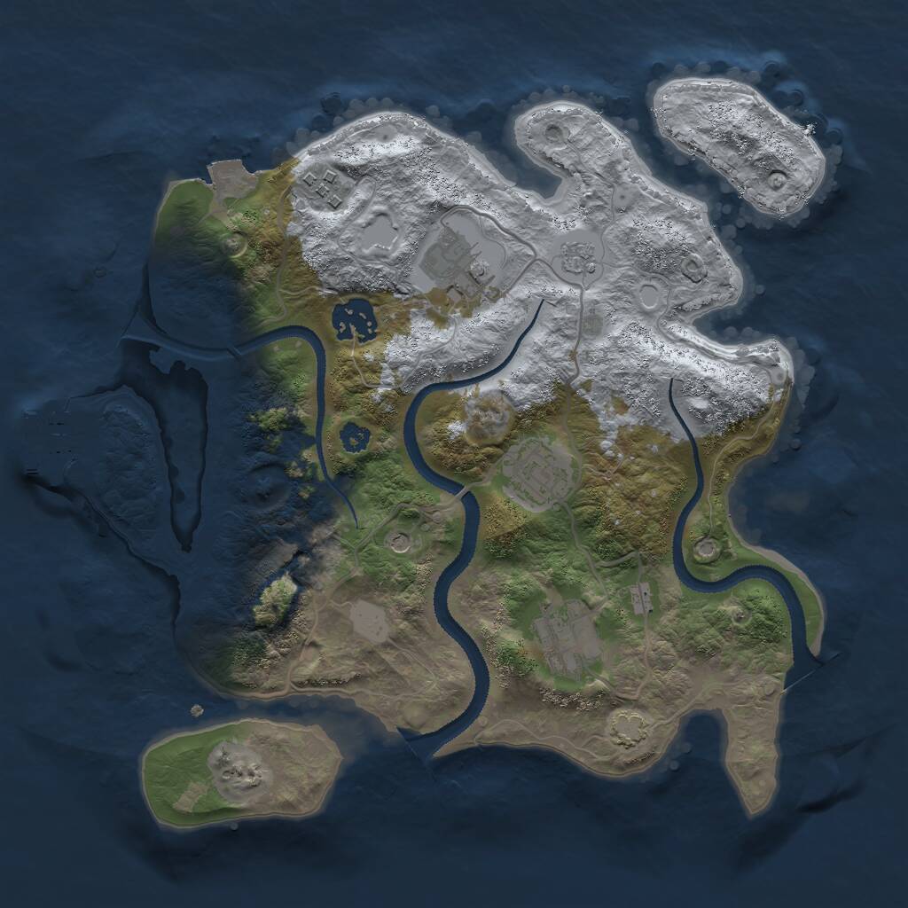 Rust Map: Procedural Map, Size: 3000, Seed: 1582195202, 10 Monuments