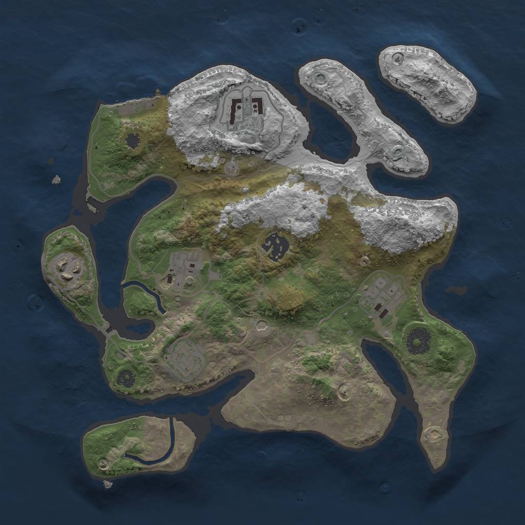 Rust Map: Procedural Map, Size: 3000, Seed: 1582195202, 10 Monuments