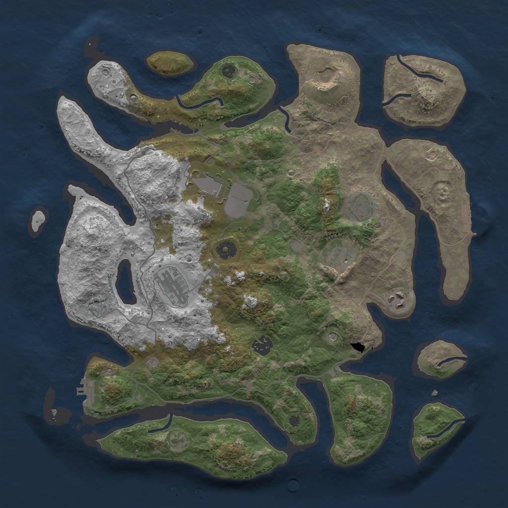 Rust Map: Procedural Map, Size: 4000, Seed: 1749852, 12 Monuments