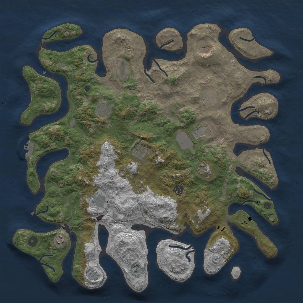 Rust Map: Procedural Map, Size: 4500, Seed: 2094676155, 15 Monuments