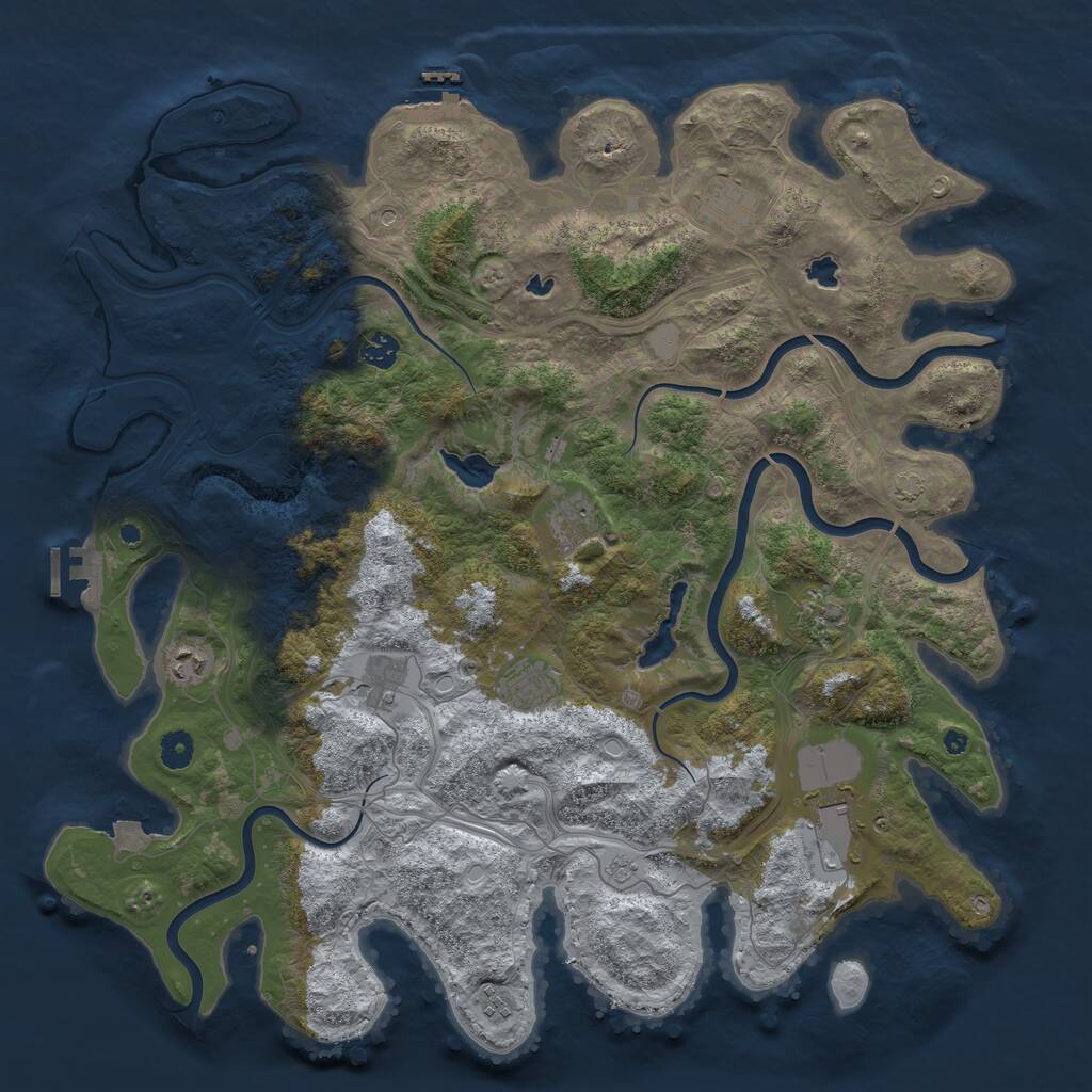 Rust Map: Procedural Map, Size: 4500, Seed: 2094676155, 15 Monuments