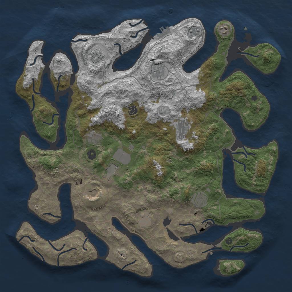 Rust Map: Procedural Map, Size: 4500, Seed: 967530912, 15 Monuments