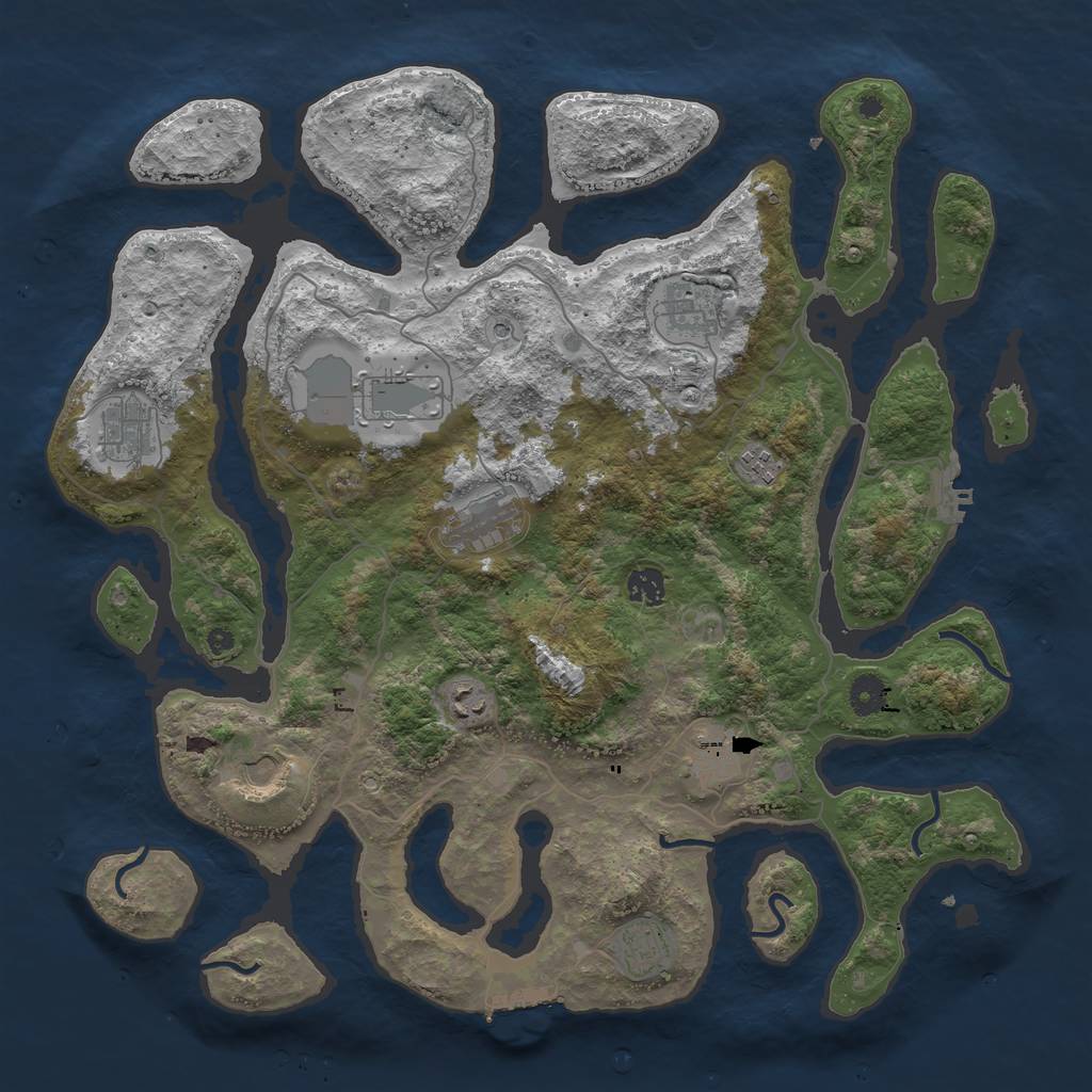 Rust Map: Procedural Map, Size: 4200, Seed: 1027451604, 15 Monuments