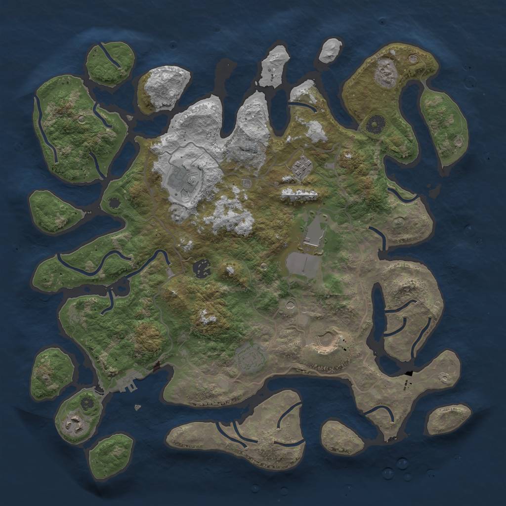 Rust Map: Procedural Map, Size: 4000, Seed: 1922153, 11 Monuments