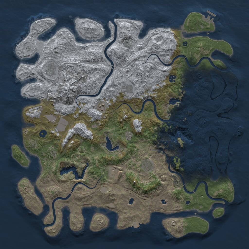 Rust Map: Procedural Map, Size: 5000, Seed: 15337, 15 Monuments