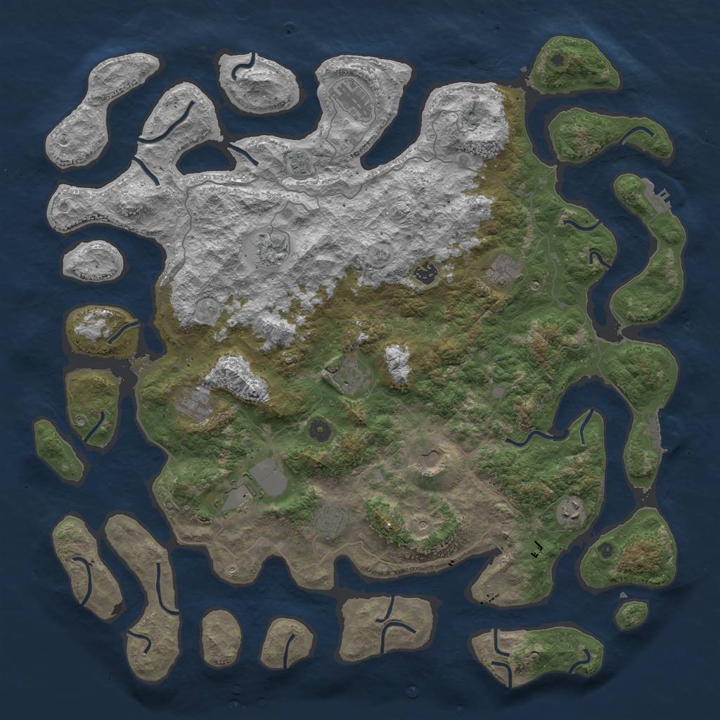 Rust Map: Procedural Map, Size: 5000, Seed: 15337, 16 Monuments