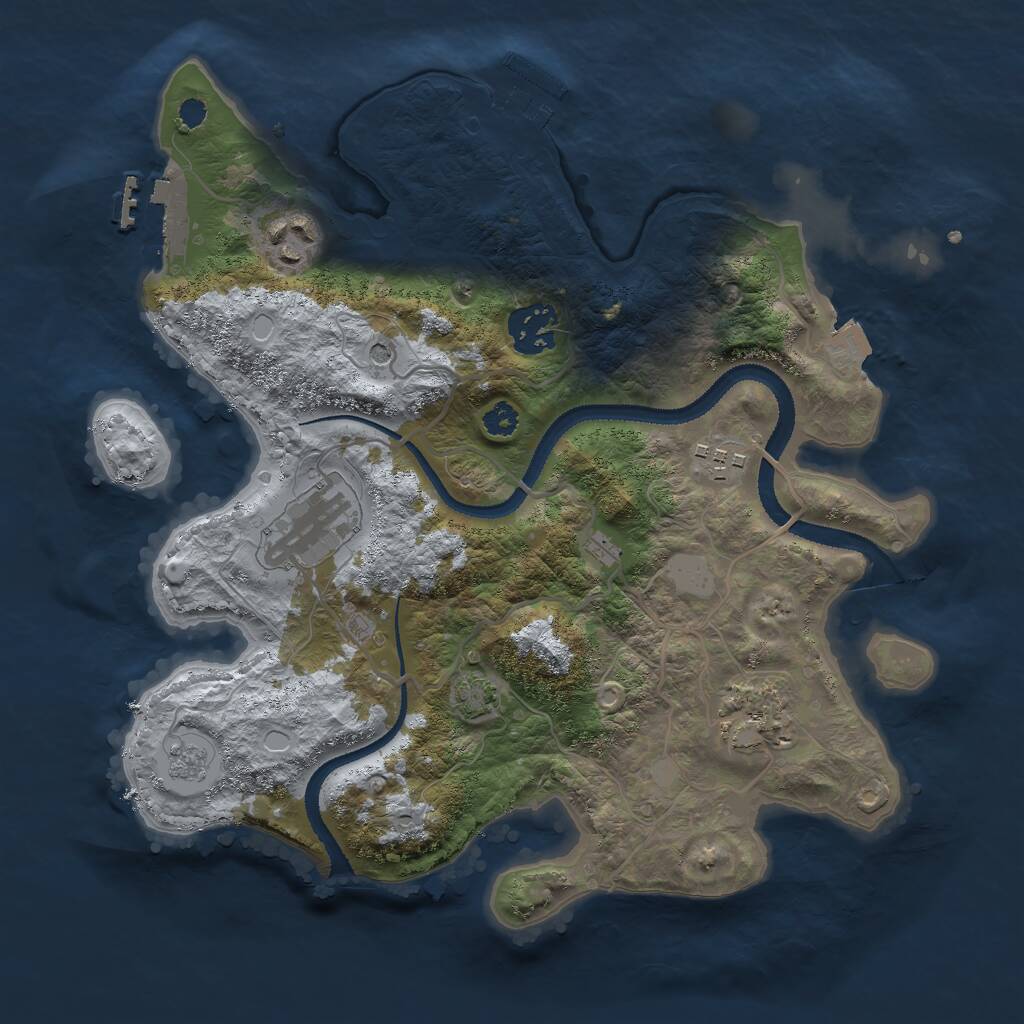 Rust Map: Procedural Map, Size: 3000, Seed: 1334195439, 11 Monuments
