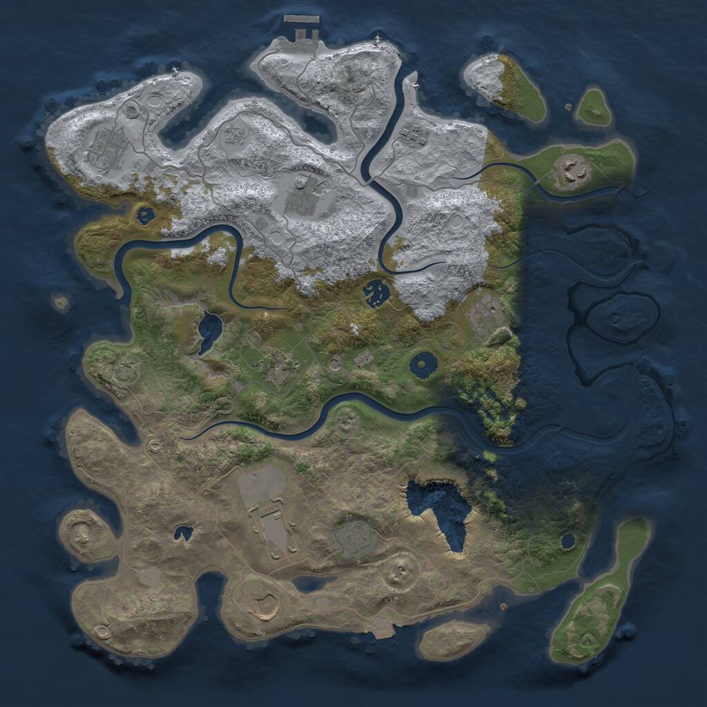 Rust Map: Procedural Map, Size: 4000, Seed: 9896546, 15 Monuments