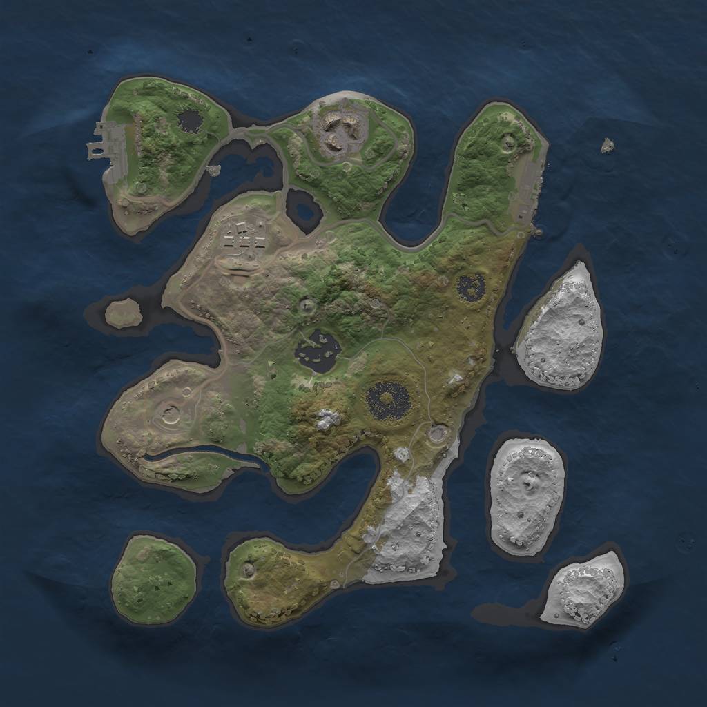 Rust Map: Procedural Map, Size: 2500, Seed: 6367, 8 Monuments