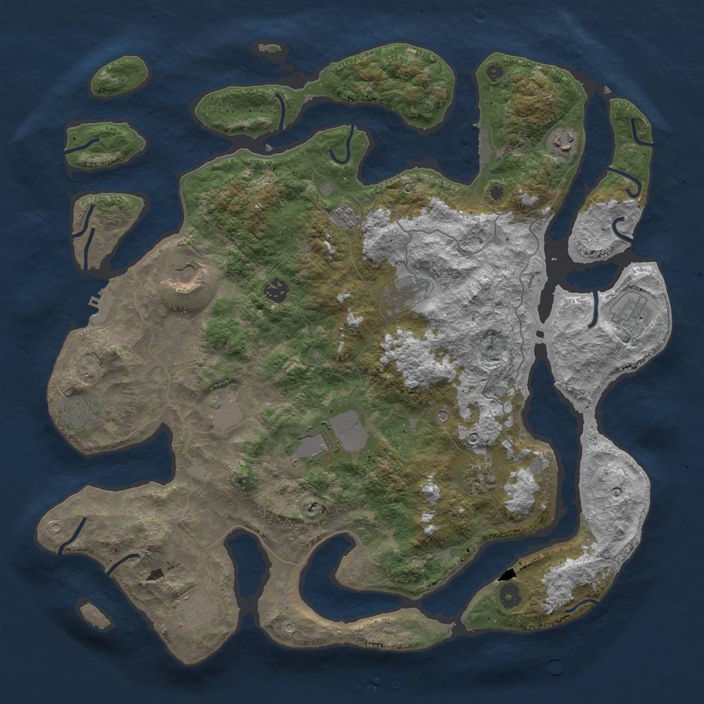 Rust Map: Procedural Map, Size: 4500, Seed: 1896501244, 16 Monuments