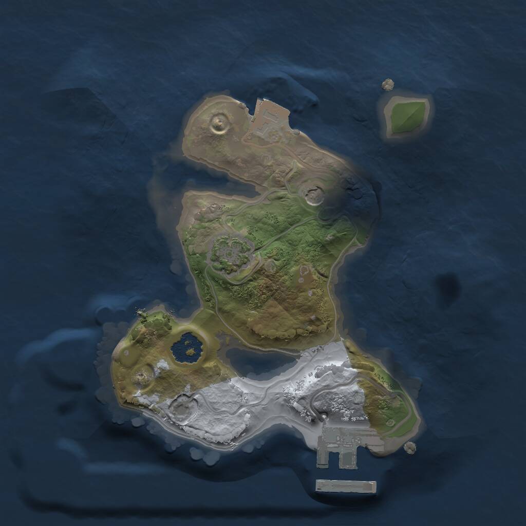 Rust Map: Procedural Map, Size: 1750, Seed: 54629, 4 Monuments