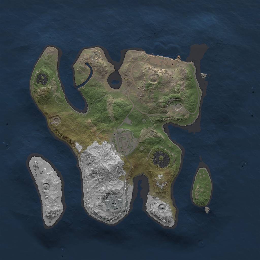 Rust Map: Procedural Map, Size: 2300, Seed: 3, 6 Monuments