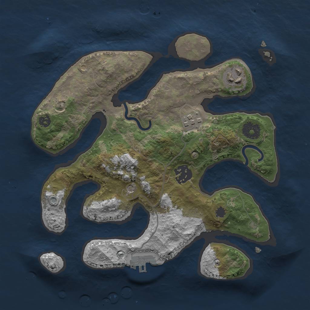 Rust Map: Procedural Map, Size: 2600, Seed: 335, 7 Monuments