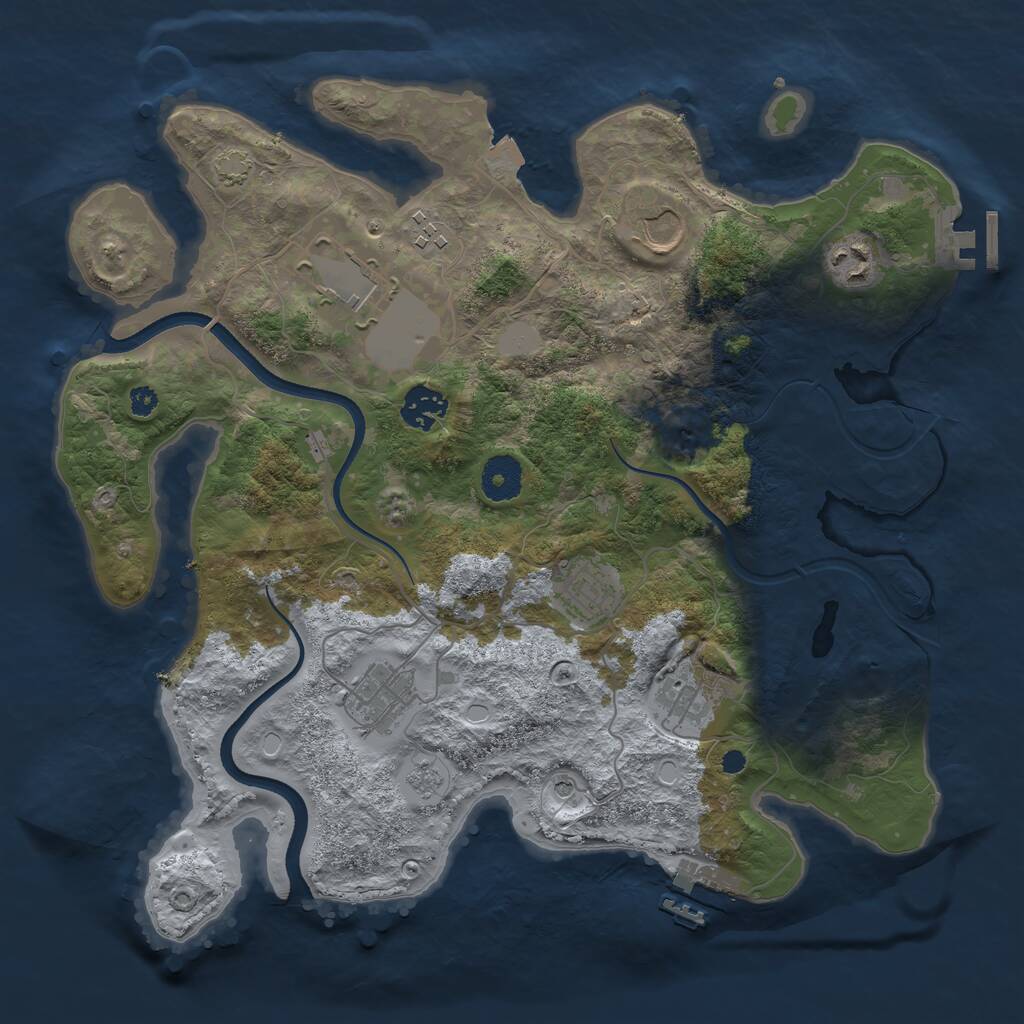 Rust Map: Procedural Map, Size: 3500, Seed: 522567083, 14 Monuments
