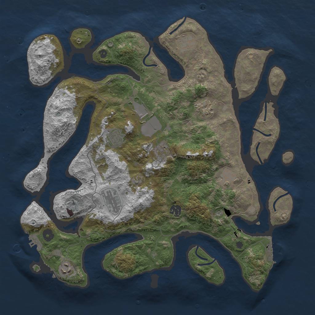 Rust Map: Procedural Map, Size: 4000, Seed: 444743, 14 Monuments